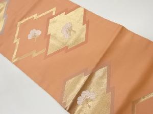 リサイクル 松皮菱に花模様織出し名古屋帯